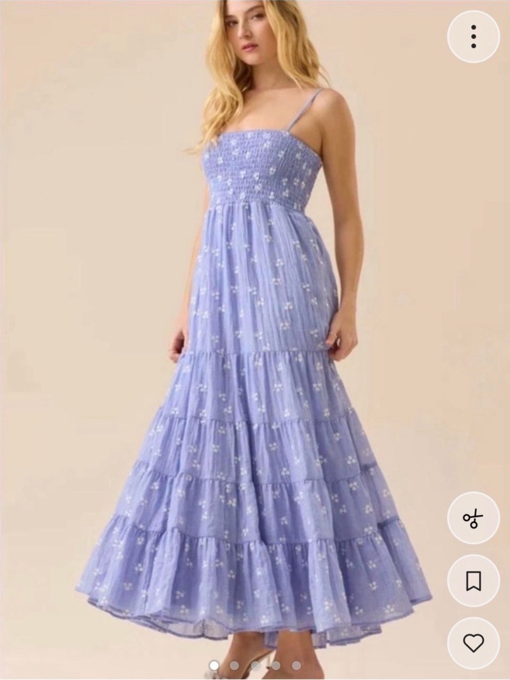 Altar'd State Lavender Smocked Floral Tiered Maxi Dress